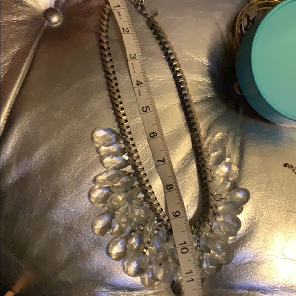 Silver Beaded Statement Necklace - image 4